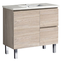 Vitrus 750mm Oak Freestanding Single Vanity with Stone Countertop & Undermount Basin